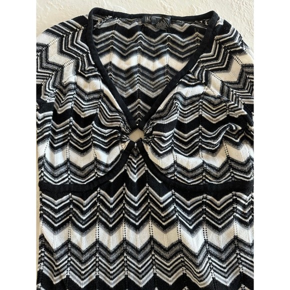 INC International Concepts Petite Chevron Keyhole Sweater - Picture 2 of 7
